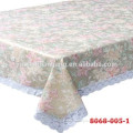 golden printed embossing lace edge table cloth